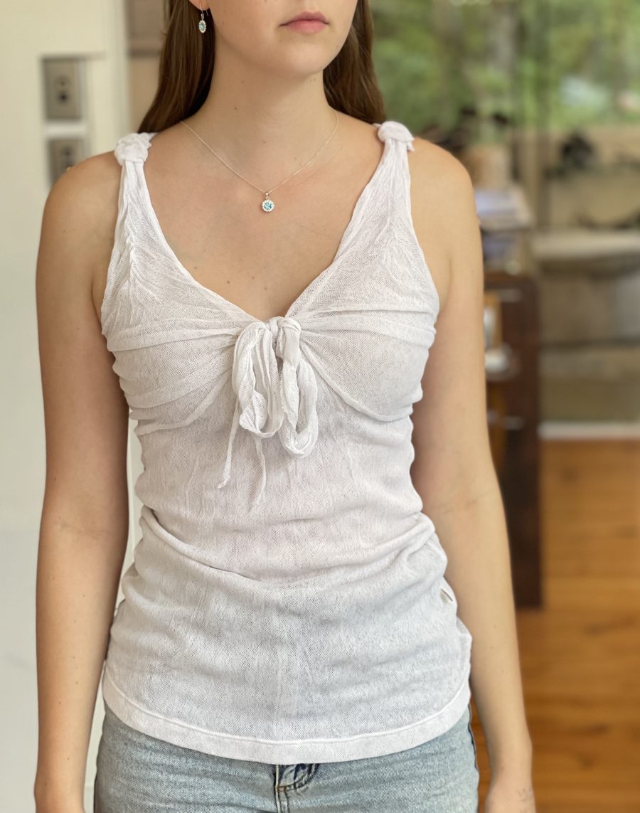 White Mesh Top