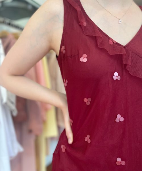 Cherry Red Long-line Top