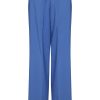 Bright blue tailored women's trousers with a high waist, sleek fit, and classic front and back pockets, perfect for professional or stylish casual wear.