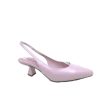 Elegant pink pointed-toe slingback heel with a mid-height block heel, perfect for stylish occasions and women’s fashion.