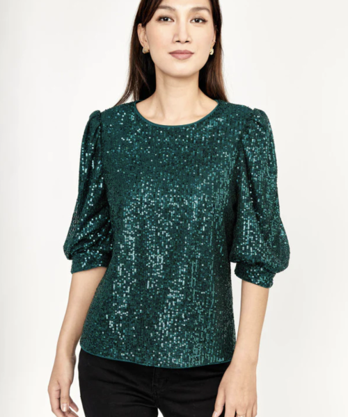 Emerald Sequin Top
