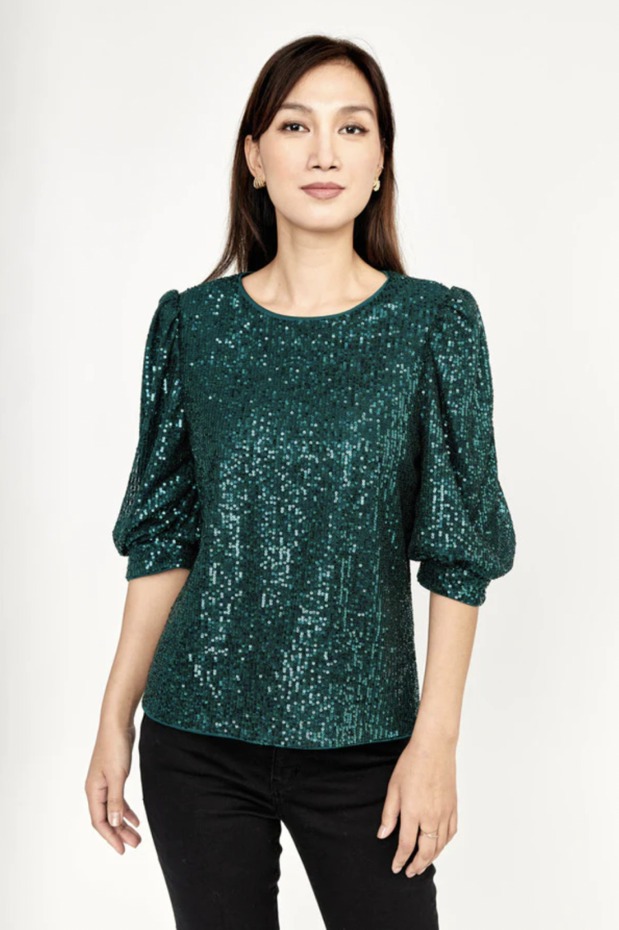 Emerald Sequin Top
