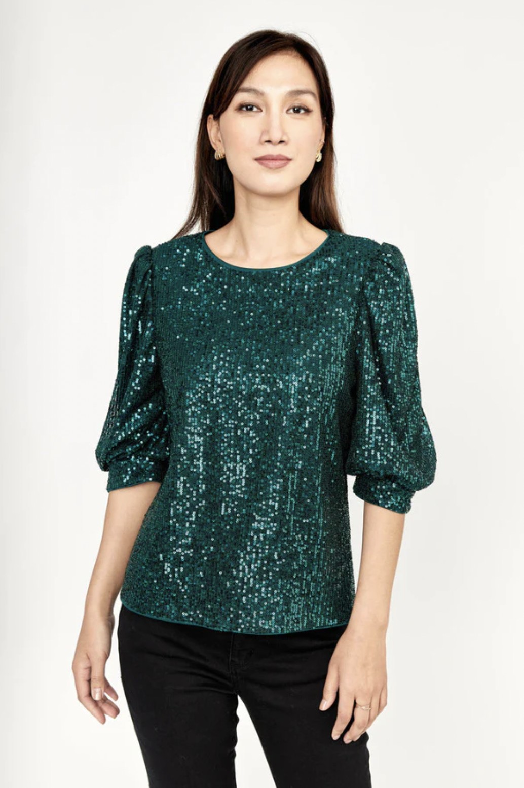 Emerald Sequin Top
