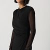Sofia black dress with sheer long sleeves, elegant evening wear, stylish black cocktail dress, women's designer fashion by katyamaker, versatile formal outfit for special occasions.