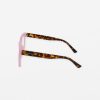 Pink and tortoise shell trendy eyeglasses with 