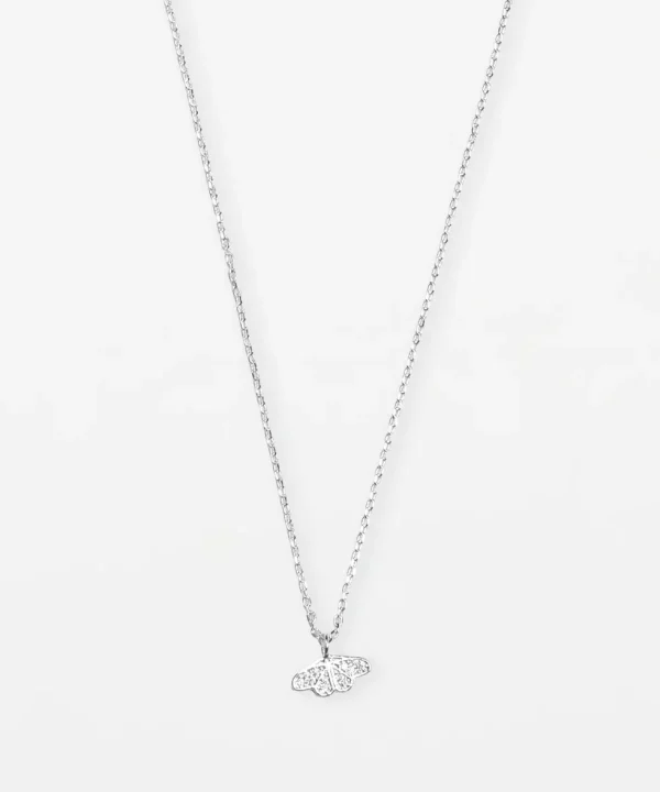 Delicate silver butterfly pendant necklace with sparkling details, perfect for everyday wear and adding a touch of elegance to any outfit. Crafted by KatyaMaker for modern jewelry lovers.