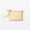Gold metallic Stella & Gemma wallet with chain keyring for stylish organization and accessories.