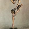 Elegant bronze sculpture of a figure in a contemplative pose, emphasizing artistry and craftsmanship, perfect for modern home decor or art collections focusing on human emotion and form.