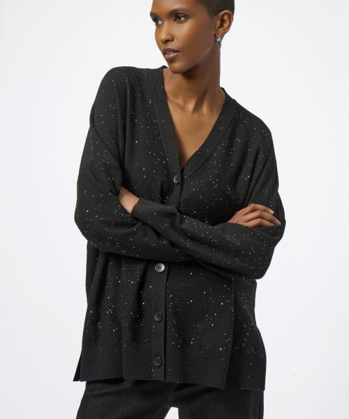 Sequined Knit Cardigan