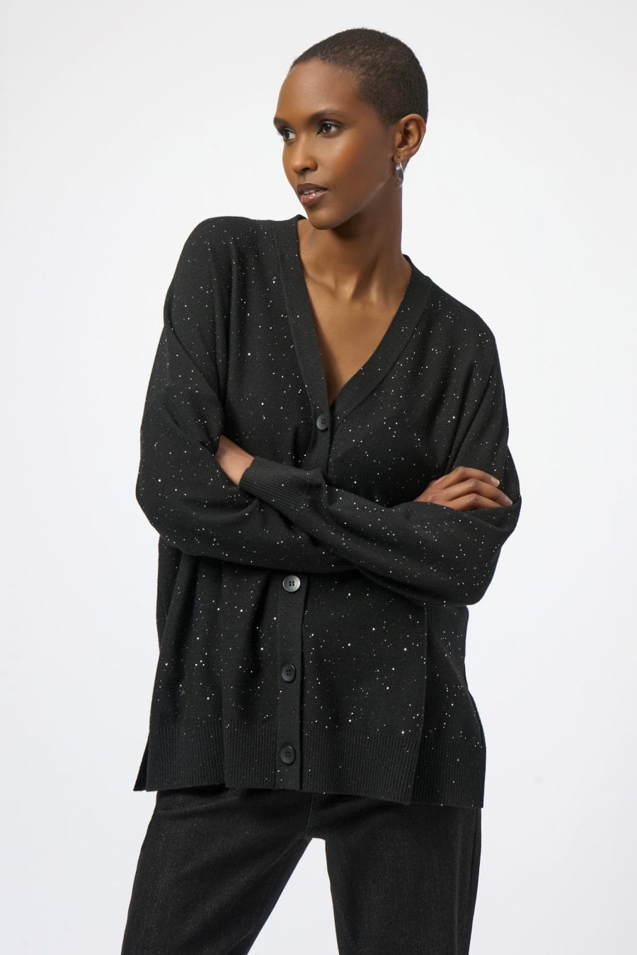 Sequined Knit Cardigan