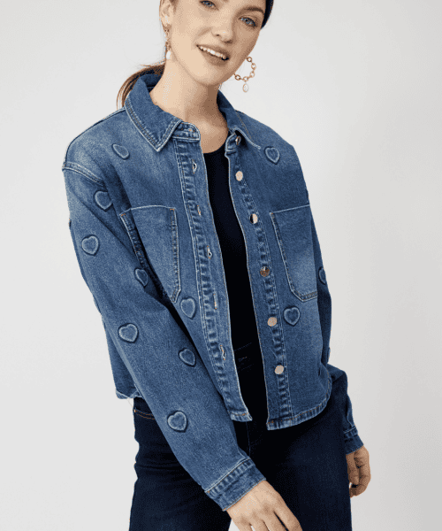 Embossed Denim Jacket