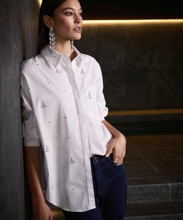 Rhinestone Stretch Shirt