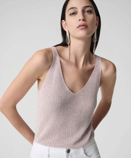 Rhinestones Knitted Camisole