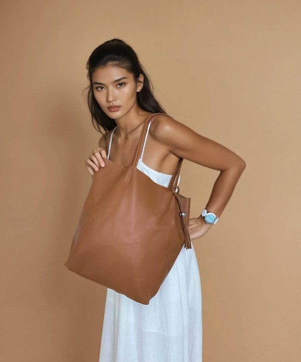 Chestnut Leather Shopper