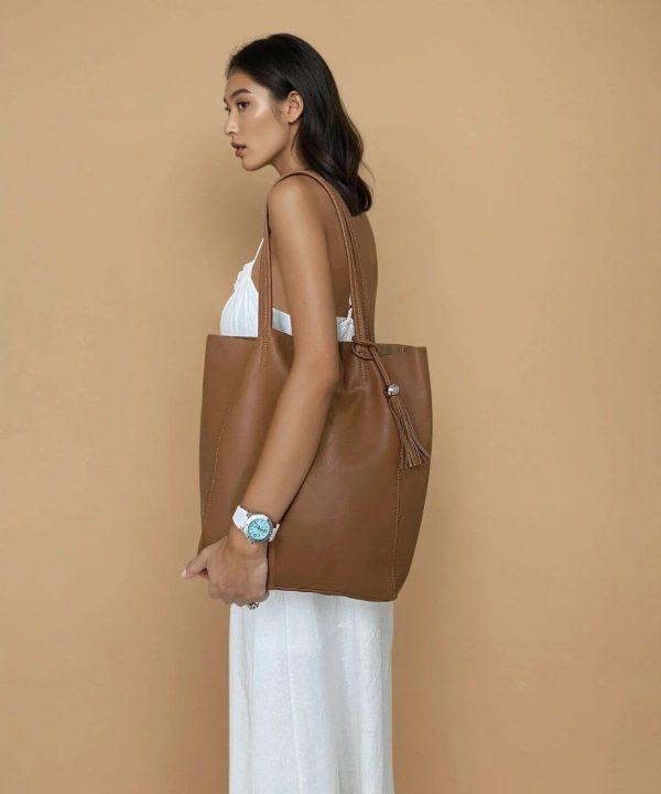 Alternative view of Chestnut Leather Shopper