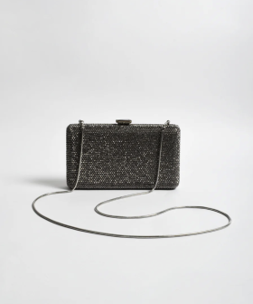 Silver Diamante Clutch