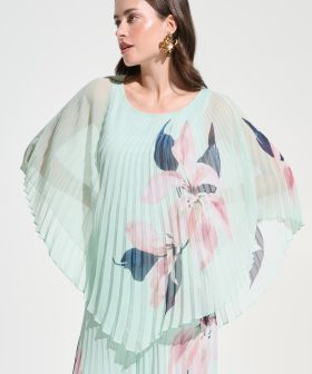 Pleated Poncho Top